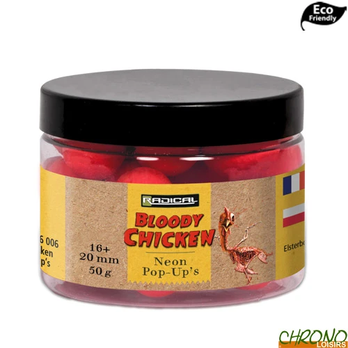 Pop Ups Radical Bloody Chicken Neon 16/20mm 50g 1 Pop Ups Radical Bloody Chicken Neon 16/20mm 50g