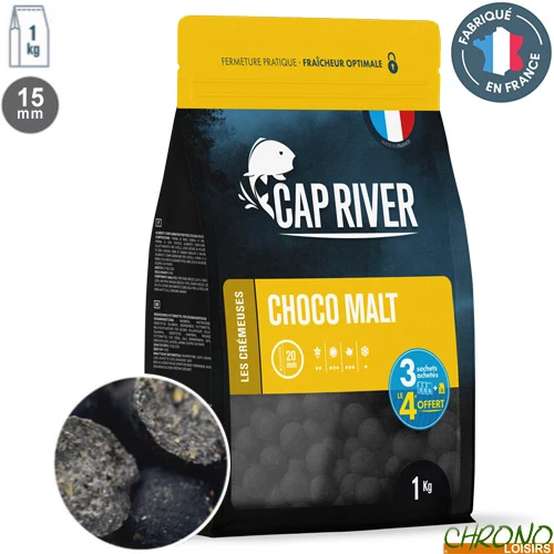 Bouillettes Cap River Choco Malt 15mm 1kg 1 Bouillettes Cap River Choco Malt 15mm 1kg