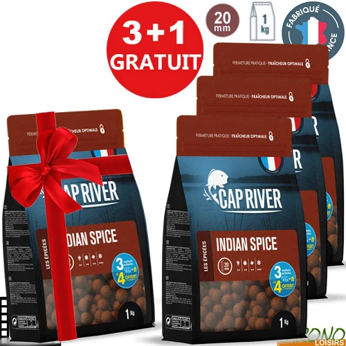 Bouillettes Cap River Indian Spice 20mm 1kg (x3) 1 Bouillettes Cap River Indian Spice 20mm 1kg (x3)